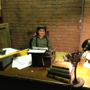 Christian Elizondo on set of the filming of 'Underhanded.' He played the role of Young Brian. The setting is the 1950's.