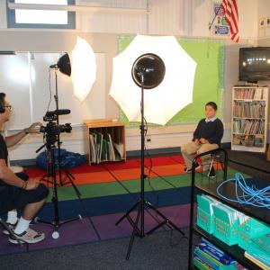 Christian being interviewed because he played the Lead boy in the anti-bullying video called 'Let Your Light Shine' that went viral. And the video is sponsored by The Young & The Restless.