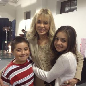Christian on the set of 'Get Your Luv On' with Dyan Cannon (Actress & Director) and with his sister, Samantha Elizondo.