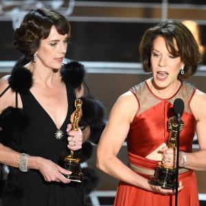 Ellen Goosenberg Kent and Dana Heinz Perry at event of The Oscars (2015)