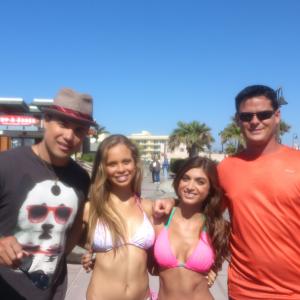 Michael Copon Francesca Catalano and Kailyn Voris on the set of Fearless 2013