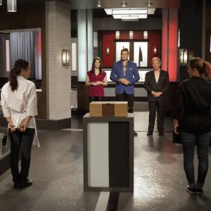Still of Wolfgang Puck Gail Simmons Curtis Stone Brooke Williamson and Shirley Chung in Top Chef Duels 2014