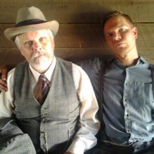 Brian Lally and Jim Parrack on the set of 