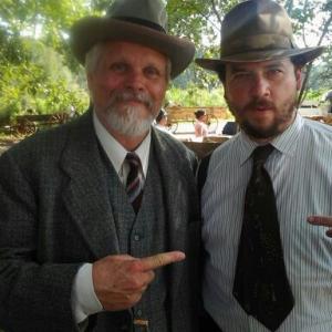 Brian Lally and Danny McBride on the set of 