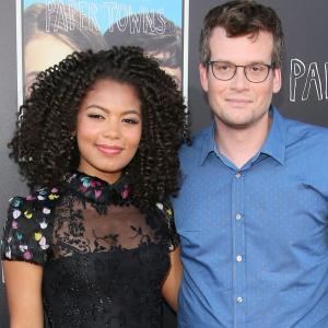 Jaz Sinclair and John Green attend the 20th Century Fox Paper Towns QA And Live Concert