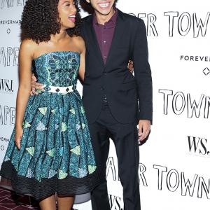 Jaz Sinclair and Justice Smith attend the WSJ Magazine And Forevermark Special Los Angeles Screening Of Paper Towns at The London Hotel