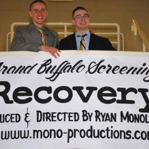Ryan Monolopolus at the premiere of Recovery (2014) in Amherst, NY.