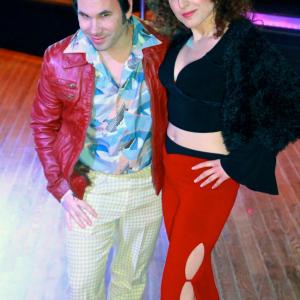 Ed Huether and Vincenza Montes on the set of Disco