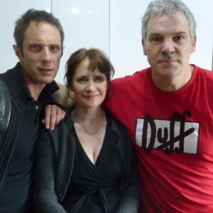 With Adrian Annis and film director Ray Brady on the set of 'Mostly Dead'.