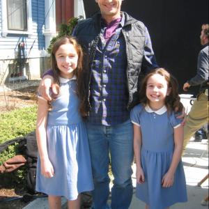 Beatrice Miller Double and Josh Lucas on set of Tell Tale