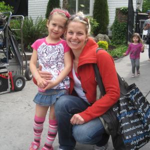 On set with her mom shooting VICKS Commercial June 2012
