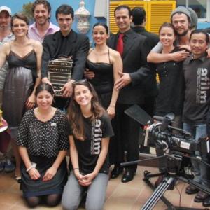 The wrap of Caf Milonga Director Jo Ann Arpin with cast and crew