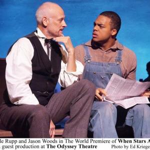 Veryle Rupp and Jason Woods in The World Premiere of When Stars Align a guest production at The Odyssey Theatre