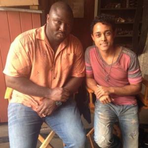 Nonso Anozi and I on the set of Zoo