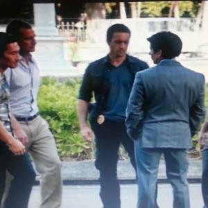 Season 2 Episode 11 Pahele HAwaiiFive-0. Richard concepcion(lawyer), Alex O'loughing (MC Garrett), Scott Caan (Danny), Daniel Dae (Chin).