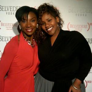Jeryl Prescott and Kelly Price attend Belvedere RED launch with Usher February 10 2011 in Hollywood
