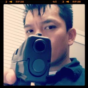 Kenji Saykosy ready for gun fight.