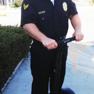 On the set of a KFC commercial in Venice Beach CA, I am playing an LAPD Venice Beach Cop on a Segway.