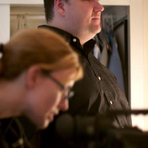 On set of the short film The Talk 2007 as director and producer