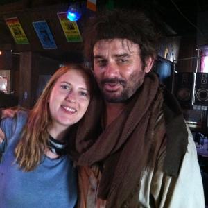 Rebecca Chulew and Richard Tyson on the set of The Sector.