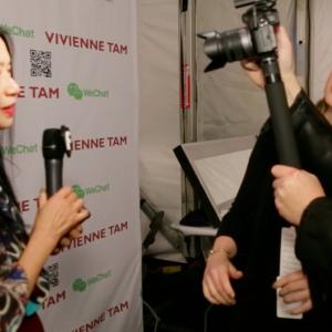 Dawn Church Interviewing Vivienne Tam at NY Fashion Week for Fashion Network