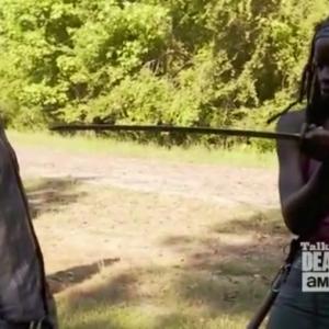 Corey Champagne  Danai Gurira behind the scenes of The Walking Dead
