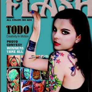 Pandie Suicide on the cover of Tattoo Flash magazine issue 116 December 2012