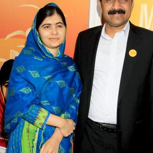 Still of Malala Yousafzai and Ziauddin Yousafzai in He Named Me Malala 2015