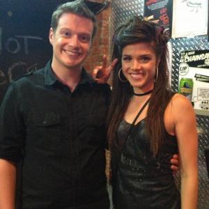 Kevin D Wilson with Marie Avgeropoulos On set of A Remarkable Life