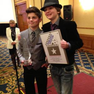 Brayden Tucker and Ethan Reed McKay at Worldfest Houston 2013 - Platinum Remington for Different Drummers and Best Young Actor from the Critics Choice.