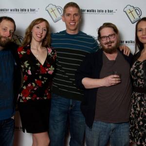 Soon to be released Oops cast and production team at Rock and a Hard Place launch party