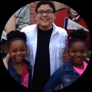 Me with my twin Brooke Singleton and Rico Rodriguez