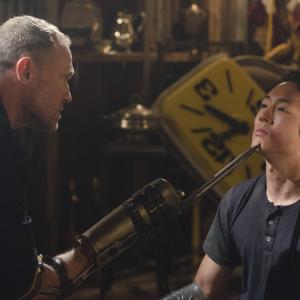 Still of Michael Rooker and Steven Yeun in Vaikstantys numireliai When the Dead Come Knocking 2012