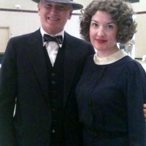 School Principal and the pretty young school teacher on the set of Bonnie and Clyde