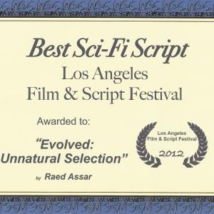 2012 Los Angeles Film and Script Festival Best Screenplay Award