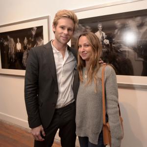 LOS ANGELES, CA - MAY 09: Artist Bryan Fox (L) and designer Jennifer Meyer attend We. Alone. a photography exhibit by Bryan Fox at Think Tank Gallery on May 9, 2015 in Los Angeles, California.