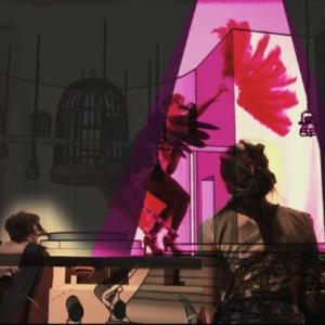 Production still from Bird World  rotoscoped animation directed by Alastair McColl Original footage with animation elements