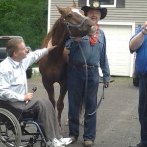 Talk Show CoHost self with Therapy Horse Yankee