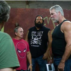 Kevin Nash Magic Mike XXL Big John and Veteran Stunt Coordinator Scott dale on set of Slaw