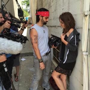 On the Film set of Lapse playing the lead role Emily with CoStar Jesus Guevara Los Angeles