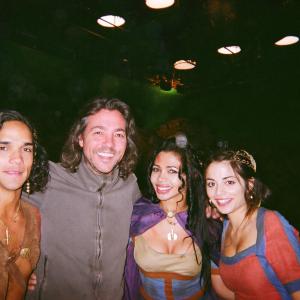 Mitch with Stephanie Leonidas Reece Ritchie and Natalie Becker on the Atlantis set