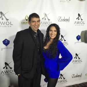 Dusty Garza and Samantha Hope at the AWOL Studios Launch party.