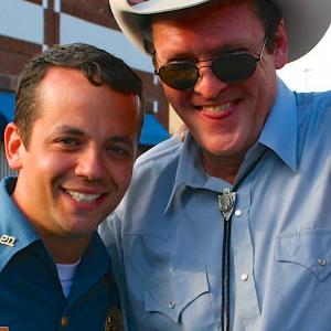 Todd Jenkins and Michael Madsen on the set of LIVING AND DYING