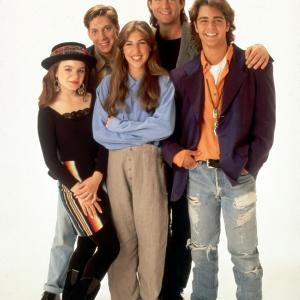 Still of Jenna von Oÿ, Joey Lawrence, Mayim Bialik, Michael Stoyanov and Ted Wass in Blossom (1990)