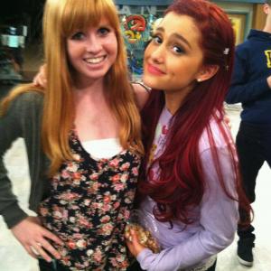 Cierra with actress Ariana Grande on the set of Victorious