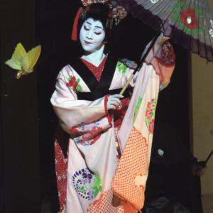 Japanese traditional dance stage. Megumi was accredited master from the head family of the NISHIKAWA school of Japanese Dance in 2009.