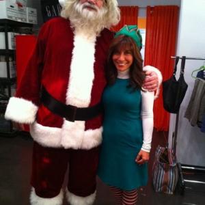 As Santa with Lisa Lillian on Hungry Girl Show