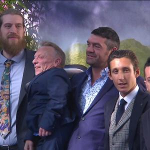 At the Pan premiere in Leicester Square London With Jimmy Vee Spencer Wilding Giacomo Mancini and Gabriel Andreu