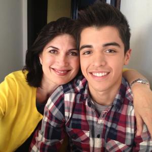 Nunez with his casted mother, Sophia Louisa, for the industrial short 
