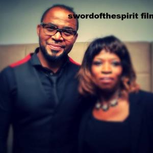 Liz with Nollywood star Ramsay Noah Premiere of Busted Life movie Odeon North Greenwich
